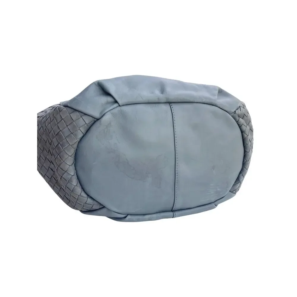 Liebeskind Berlin Jay Oversized Tumbled Leather Bucket Hobo Shoulder Bag Gray